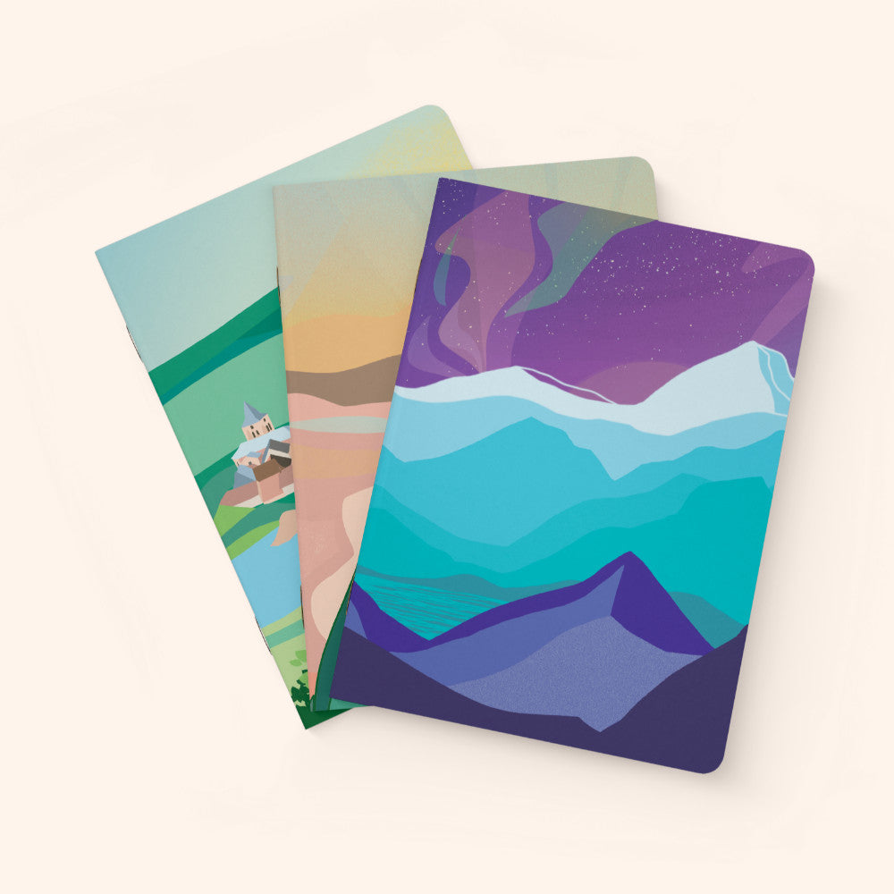 Pack de 3 notebooks colorés